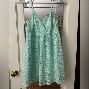 Express mint mini lace overlay dress!!